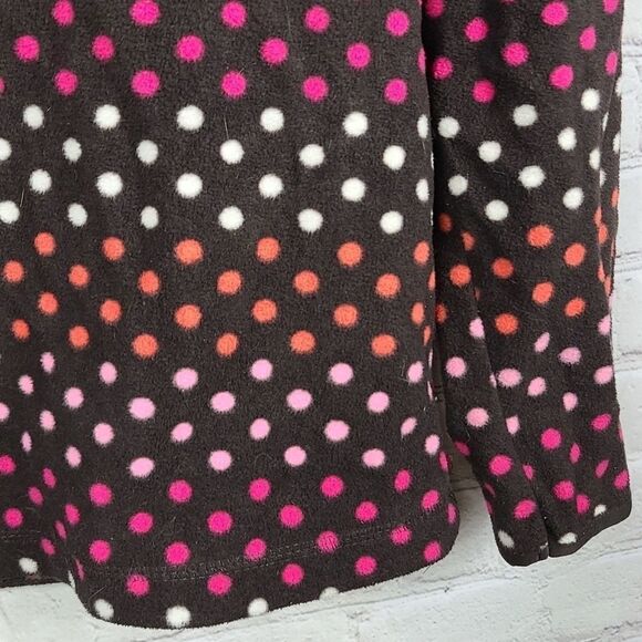 Old Navy Brown Fleece Polka Dot Quarter Zip Pullover Women's Medium Sweatshirt - Picture 2 of 8